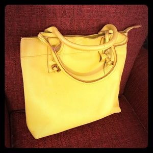 Large yellow leather bag